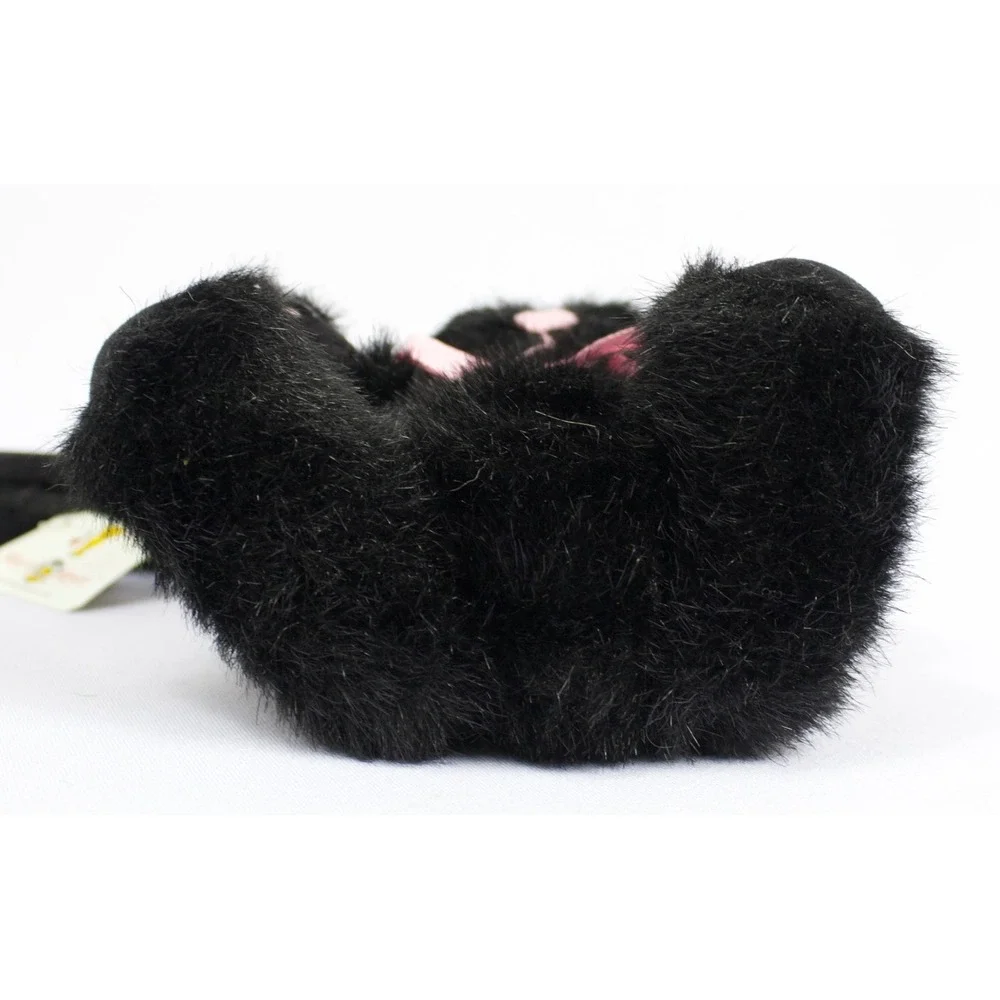 Vintage 1991 Mary‎ Meyer Jointed Black Bunny Rabbit Blue Eyes Pink Bow w Tags 7